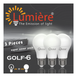 LUMIÈRE 6W E27 LED LAMPA 7000K 3ST/PKT GOLF-6
