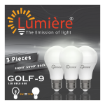 LUMIÈRE 9W E27 LED LAMPA 7000K 3ST/PKT GOLF-9