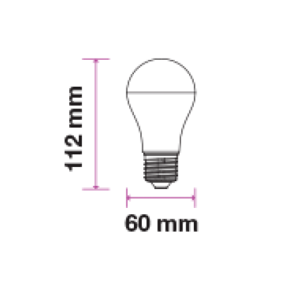 SENSOR LED LAMPA 9W 6000K E27 PLASTIC A60 VT-2016
